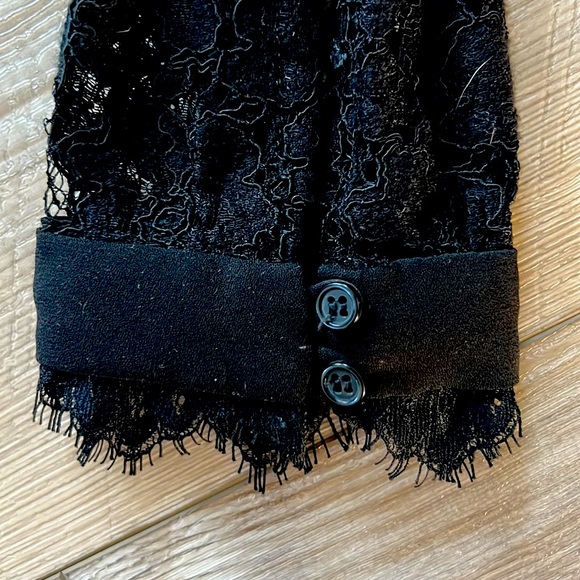 Wayf Black Lace Mock Neck Top - Picture 2 of 7